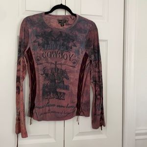 COPY - Long sleeve wanted cowboy tee